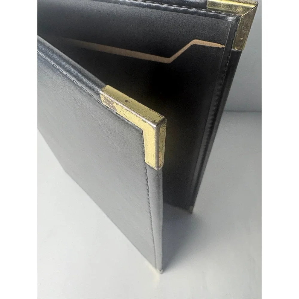 Stafford Black Leather Portfolio Organizer Business Document Holder Made‎ in USA